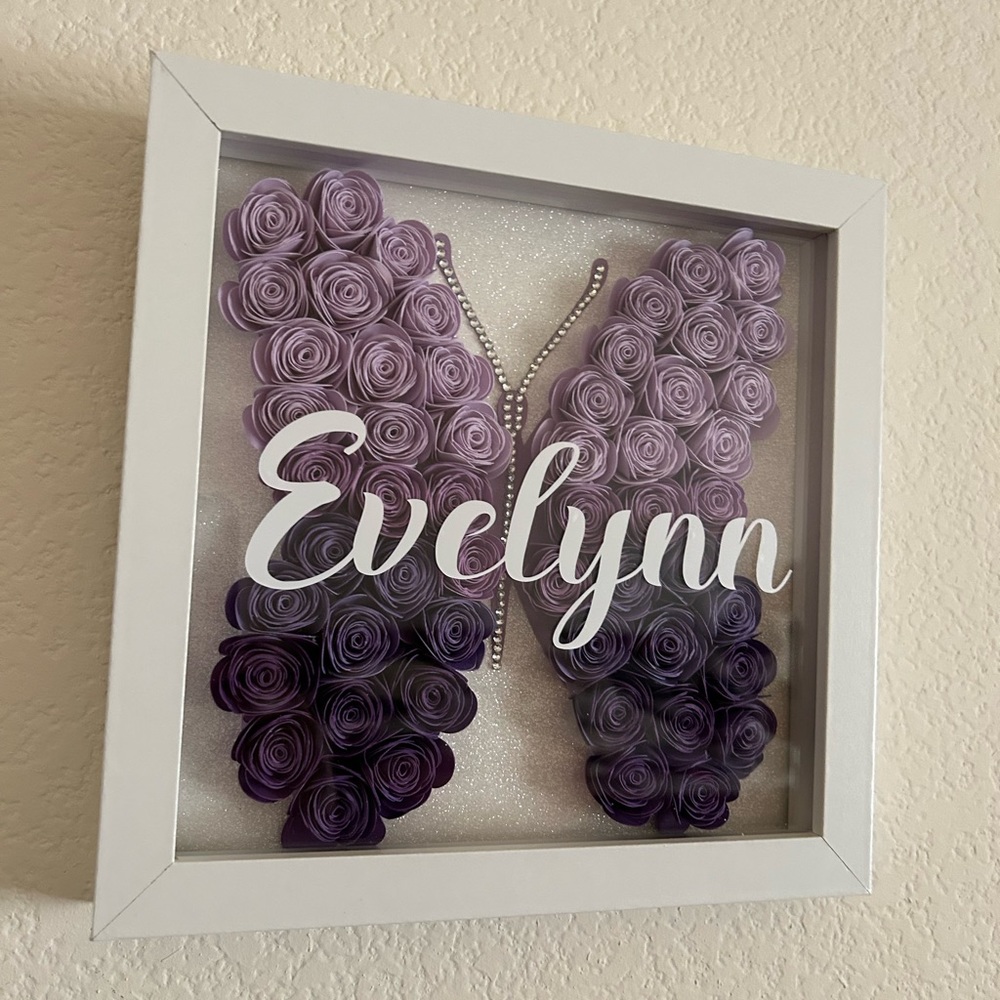 Butterfly Rose Shadow Box - Picture 2 of 3